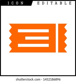 Ticket icon on white background. Vector illustration.