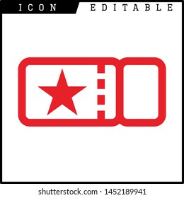 Ticket icon on white background. Vector illustration.