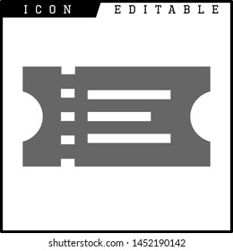 Ticket icon on white background. Vector illustration.