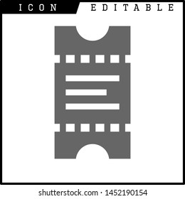 Ticket icon on white background. Vector illustration.