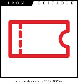 Ticket icon on white background. Vector illustration.