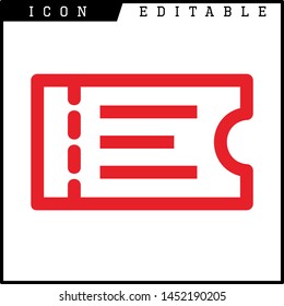 Ticket icon on white background. Vector illustration.