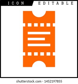 Ticket icon on white background. Vector illustration.