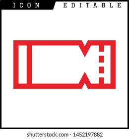 Ticket icon on white background. Vector illustration.