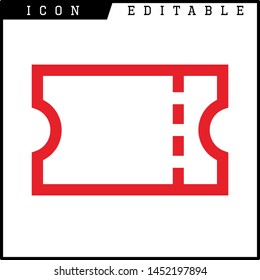 Ticket icon on white background. Vector illustration.