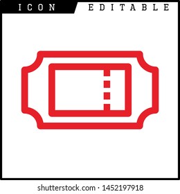 Ticket icon on white background. Vector illustration.