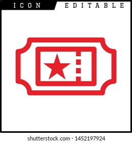 Ticket icon on white background. Vector illustration.