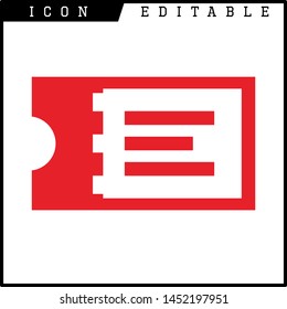 Ticket icon on white background. Vector illustration.