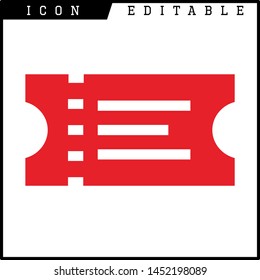 Ticket icon on white background. Vector illustration.