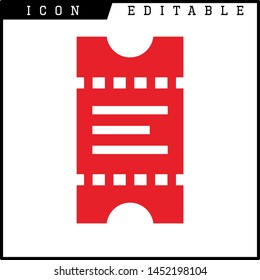 Ticket icon on white background. Vector illustration.