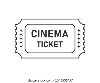 Ticket icon on white background. Vector illustration.