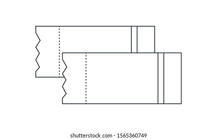 Ticket icon on a white background. Isolated ticket symbol with flat style.
