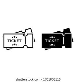 Ticket icon on white background. Black tickets icons sign. Vector illustration EPS10.