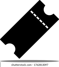 Ticket icon on white background. Vector illustration