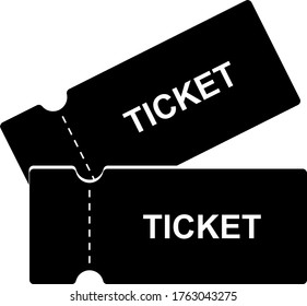 Ticket icon on white background. Vector illustration
