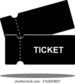 Ticket icon on white background. Vector illustration