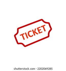 ticket icon on a white background, vector illustration