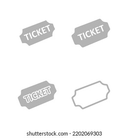 ticket icon on a white background, vector illustration