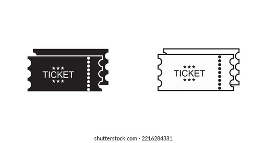 Ticketsymbol auf weißem Hintergrund. Vektorgrafik.