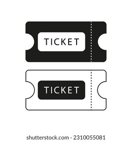 Icono de tickets sobre fondo blanco. Ilustración vectorial.