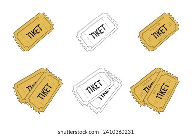 Ticket icon on white background. Vector illustration.