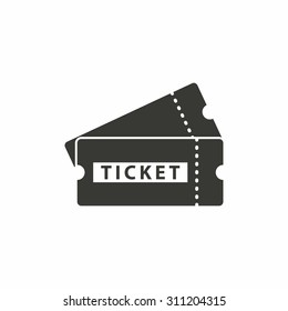 Ticket  icon  on white background. Vector illustration.