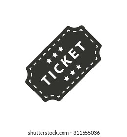 Ticket  icon  on white background. Vector illustration.