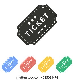 Ticket  icon  on white background. Vector illustration.