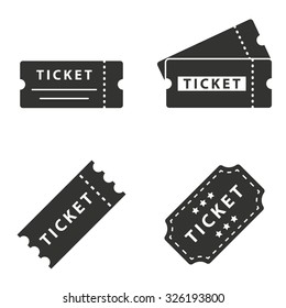 Ticket  icon  on white background. Vector illustration.