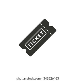 Ticket  icon  on white background. Vector illustration. 