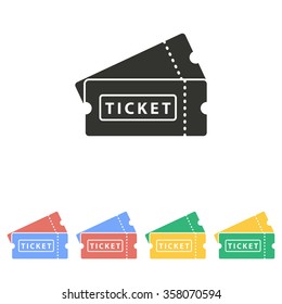 Ticket  icon  on white background. Vector illustration.