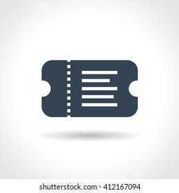 Ticket icon on white background. Vector illustration.