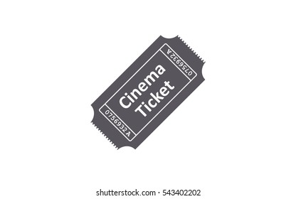 Ticket icon on white background. Vector illustration.