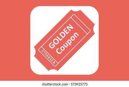 Ticket icon on white background. Vector illustration.