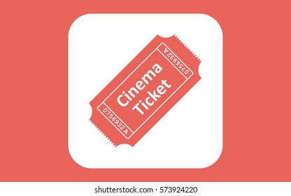 Ticket icon on white background. Vector illustration.