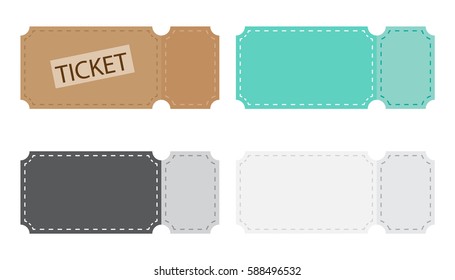 Ticket icon on white background. Vector illustration.