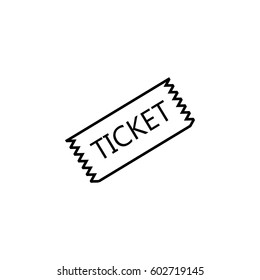 Ticket icon on white background. Vector illustration.