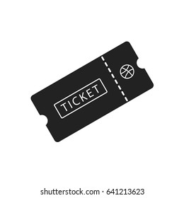 Ticket icon on white background. Vector illustration.