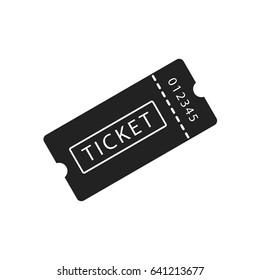 Ticket icon on white background. Vector illustration.