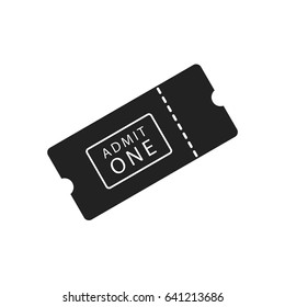 Ticket icon on white background. Vector illustration.