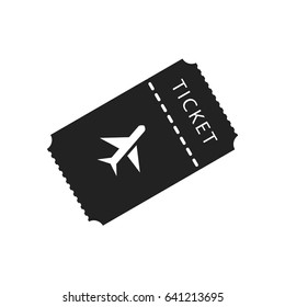 Ticket icon on white background. Vector illustration.