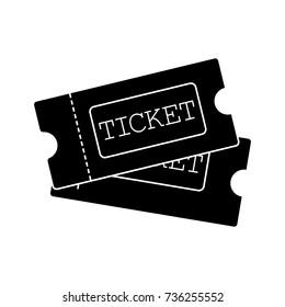 Ticket icon on white background. Vector illustration.