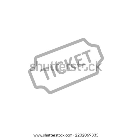 ticket icon on a white background, vector illustration