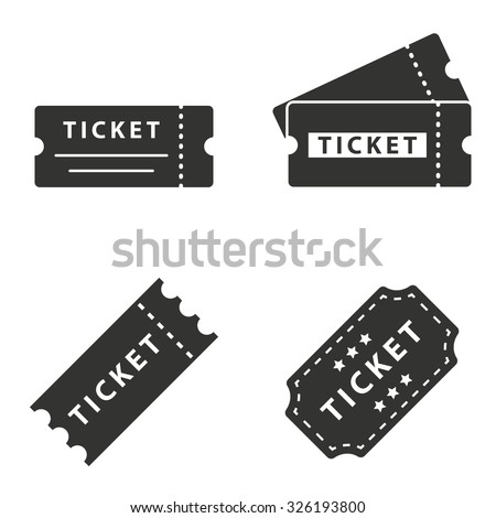 Ticket  icon  on white background. Vector illustration.