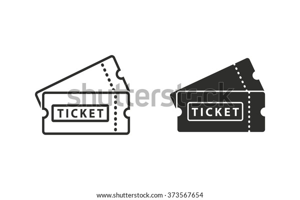 Ticket \
icon  on white background. Vector\
illustration.