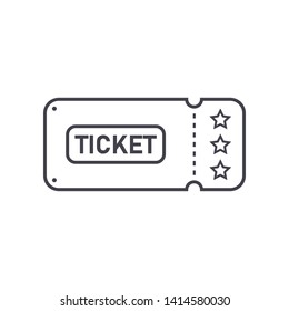 Ticket icon outline flat vector illustration