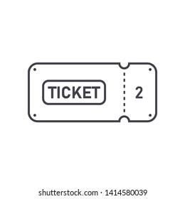Ticket icon outline flat vector illustration