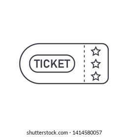 Ticket icon outline flat vector illustration