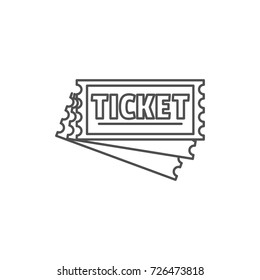 Ticket icon. Outline illustration of Ticket vector icon for web isolated on white background