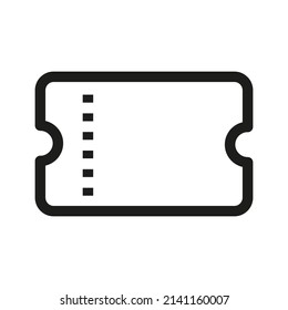 Ticket icon in outline style on white background